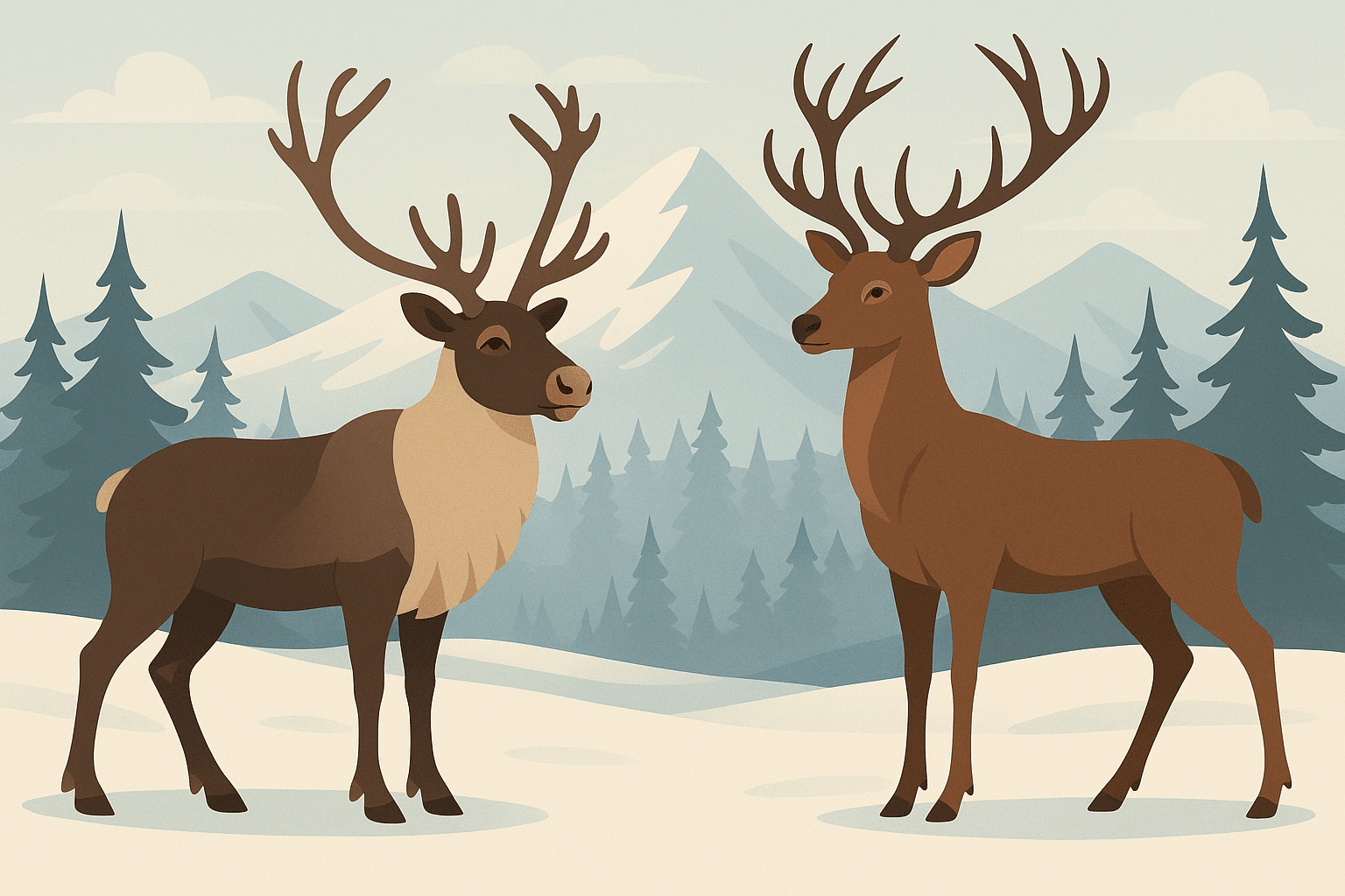 Différence entre un renne et un cerf : morphologie, habitat et symbolique 🦌